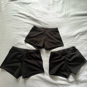 Set of Three Black Dance Shorts
